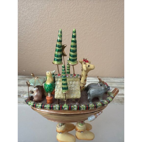 Dept 56 Patience Brewster Krinkles Noah’s Ark Jeweled Hinged Trinket Box w/FLAW - Picture 6 of 16